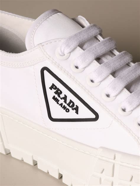 prada white sneakers 2019|all white prada sneakers.